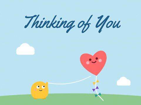 Thinking Of You Heart Kite Thinking of you heart shaped kite with a smiling face flying on a string over a green hill