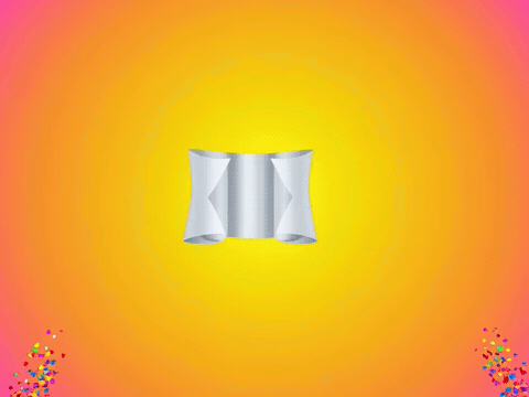 Banner confetti just married, animated wedding GIF
