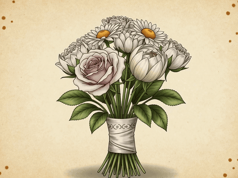 Botanical illustration bouquet bloom wishing you a blooming future, animated wedding GIF