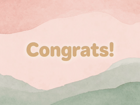 Floral wreath congrats, animated wedding GIF