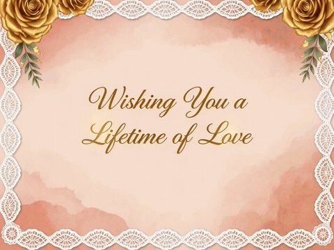 Gold Foil Roses Lace Wishing Lifetime Of Love Wedding Gold foil roses lace wishing lifetime of love, animated wedding GIF