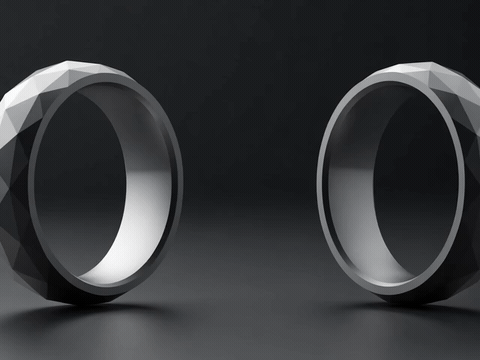 Low Poly Rings A Perfect Fit Wedding Low poly rings a perfect fit, animated wedding GIF