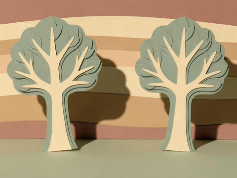 Papercut Intertwining Trees Two Hearts One Journey Wedding Papercut intertwining trees two hearts one journey, animated wedding GIF