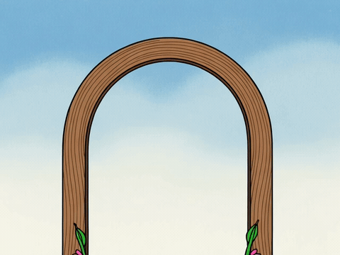Ukiyo E Floral Arch Heres To New Beginnings Wedding Ukiyo e floral arch heres to new beginnings, animated wedding GIF
