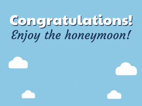 Wedding Congratulations Plane Heart Skywriting Congratulations and enjoy the honeymoon with a small plane skywriting a heart across a blue sky