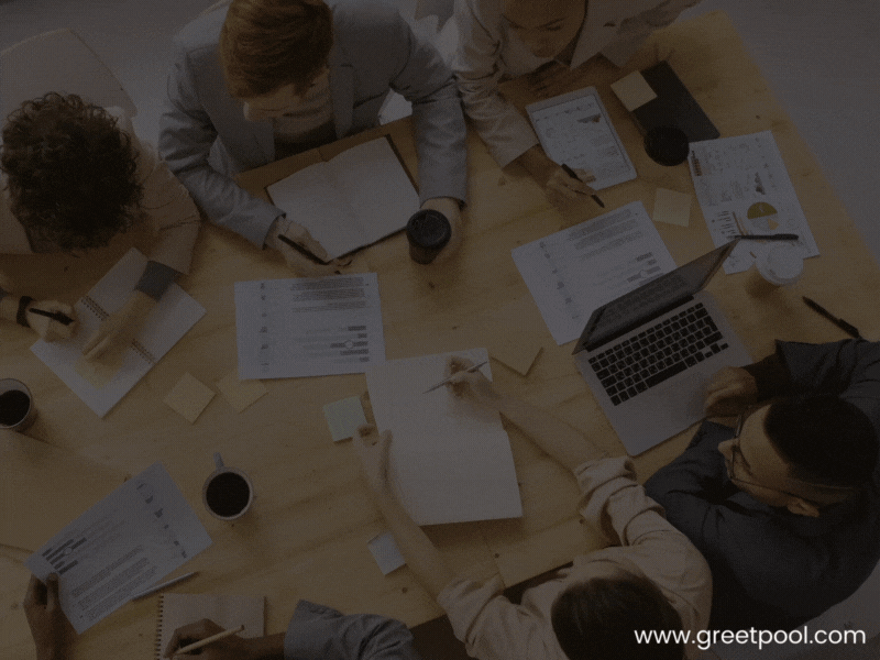 Animated welcome aboard GIF for new job on dark background