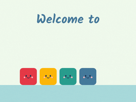 Welcome to the team as a new smiling block in a party hat drops into a lineup of colourful block teammates