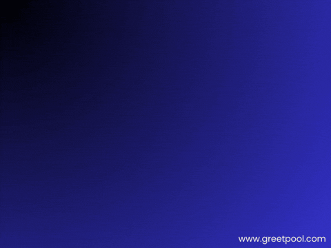 Animated yay welcome to the team GIF on teal background