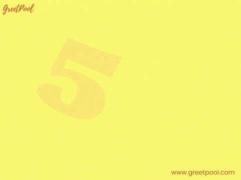 Animated 5 years work anniversary GIF with celebration banner