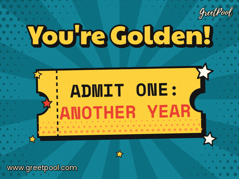 Work Anniversary Golden Ticket Another Year You're golden comic golden ticket reading Admit one another year on teal rays for a work anniversary