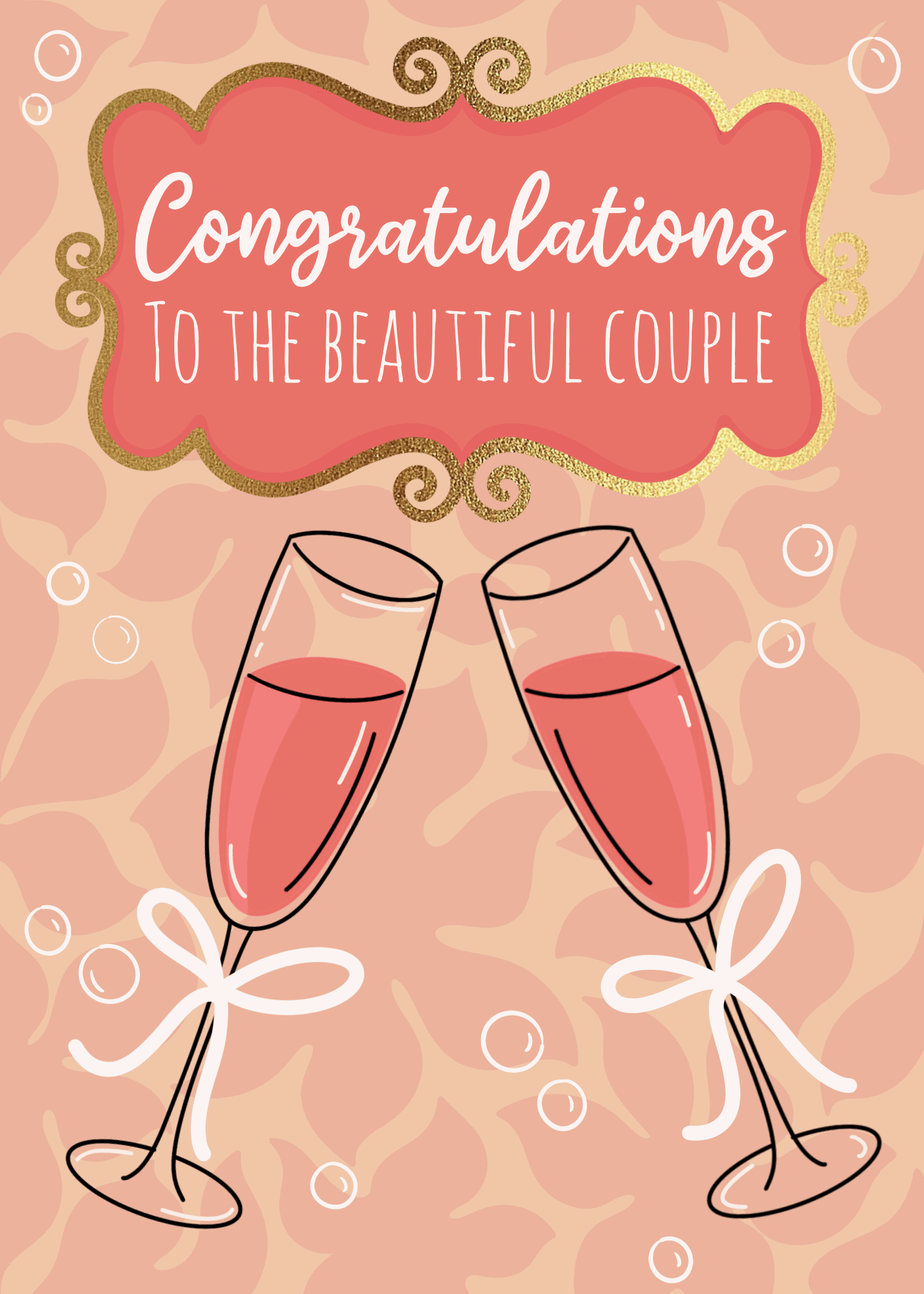 Animated champagne glasses, Congratulations To The Beautiful Couple