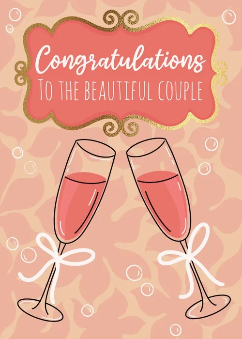 Animated champagne glasses, Congratulations To The Beautiful Couple