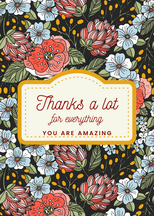 Floral Thank you card for group greeting