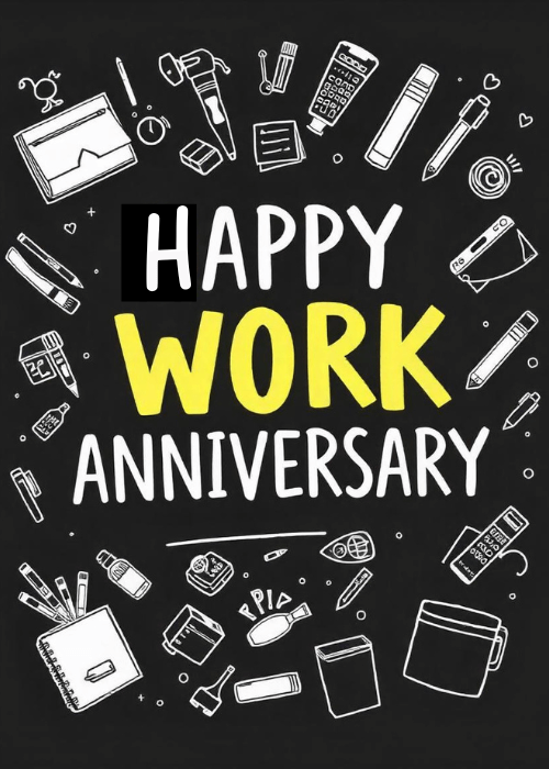 work anniversary group card