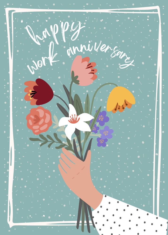 work anniversary group card